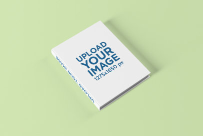 Mockup of an Angled Hardcover Book on a Solid Color Surface 1493 el