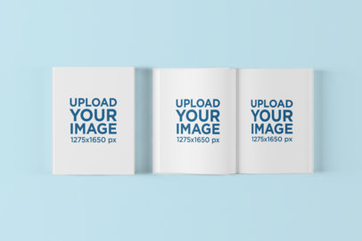 Books Mockup Featuring One Open and One Closed 1495-el