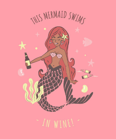 T-Shirt Design Maker with a Mermaid Illustration