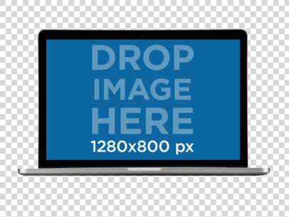 Macbook Pro Mockup Floating Over a Transparent Background