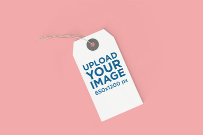 Minimalistic Brand Tag Mockup with a String Attached