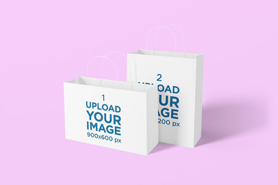Mockup of Two Gift Bags Placed Together 