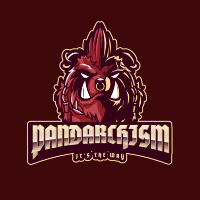 Gaming Logo Template Featuring a Punk Panda