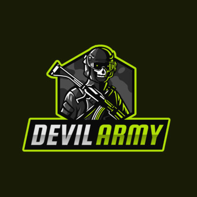 Gaming Logo Maker of a Soldier with a Horned Mask