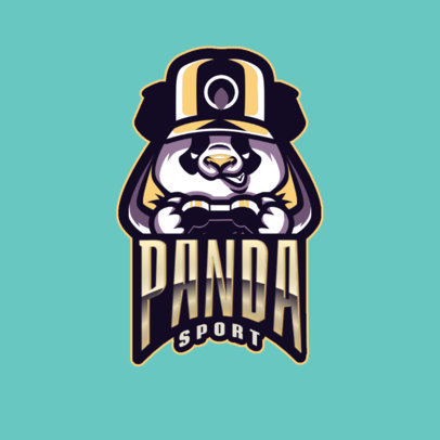 Logo Maker Featuring an Illustrated Panda Gamer