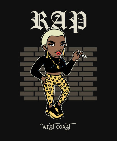 T-Shirt Design Creator with a Tough-Looking Woman Smoking Illustration