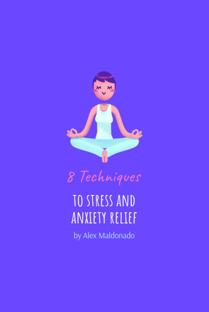 Wellness Pinterest Pin Maker Featuring a Meditating Woman Illustration 2025a