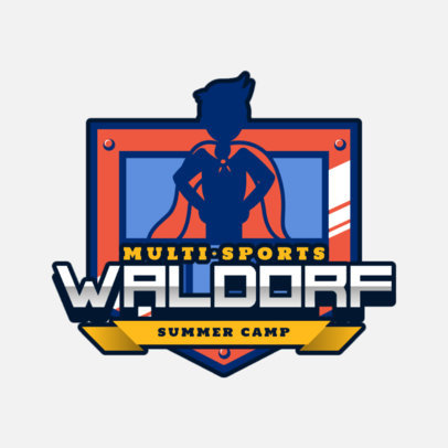 Summer Camp Logo Generator with a Super Hero Kid Icon