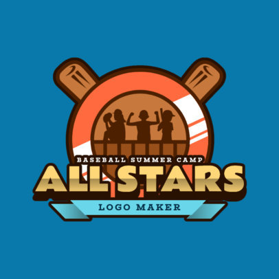 Logo Maker for a Baseball Kids Summer Camp