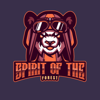 Gaming Logo Maker Featuring a Panda with an Aviator Hat 2755j