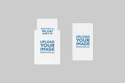 Mockup of a Set of Gift Cards Placed on a Customizable Background 