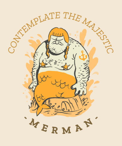 T-Shirt Design Generator with a Hilarious Mermaid Man Graphic