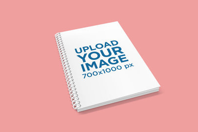 Mockup of an Angled Spiral Notebook 