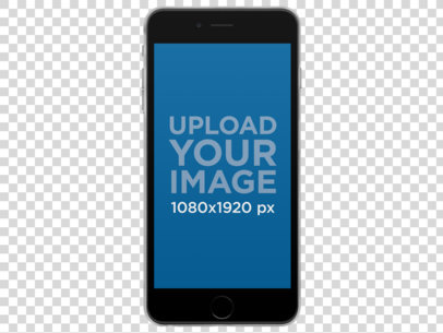 iPhone Mockup in Vertical Position Over a Transparent Background