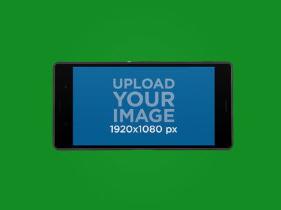 Sony Xperia Z5 in Landscape Position Over a Plain Background Mockup a11469