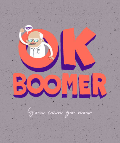 Funny T-Shirt Design Template with an OK Boomer Graphic