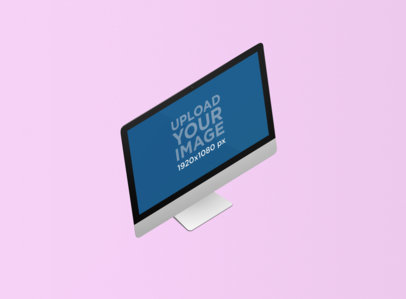 Render Mockup of an iMac Placed on a Customizable Surface 