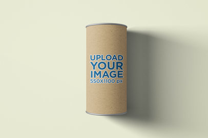Paper Tube Mockup Featuring a Solid Color Backdrop 1618-el