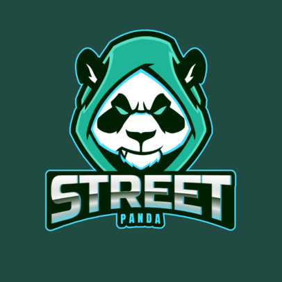 Gaming Logo Template Featuring a Panda with a Hoodie