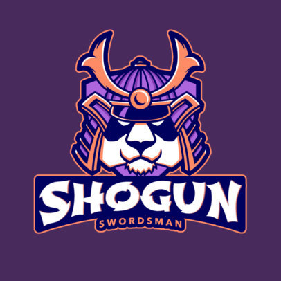 Gaming Logo Maker Featuring a Panda with a Samurai Hat