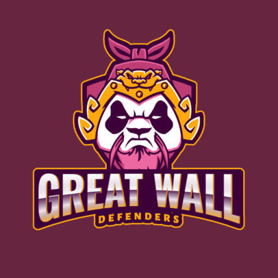 Gaming Logo Generator Featuring a Sensei-Looking Panda Cartoon 2755q