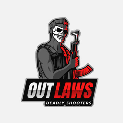 Gaming Logo Maker Featuring a Deadly Outlaw with a Skeleton Mask