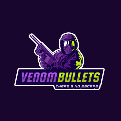 Illustrated Logo Generator for Gamers Featuring a Special Forces Soldier 