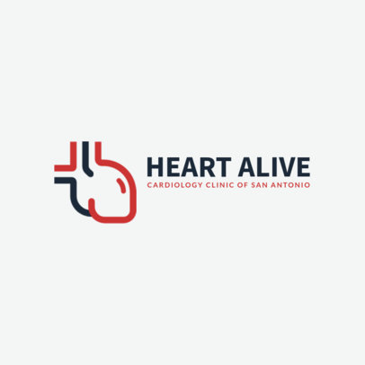 Cardiology Clinic Logo Template with a Heart Clipart