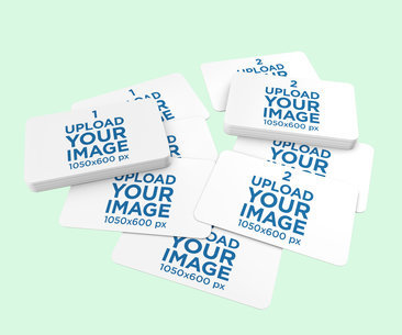 Mockup of Two Piles of Disorganized Business Cards 1550-el