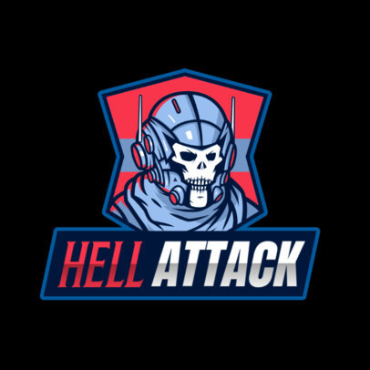 Logo Template for a Gaming Squad  Featuring a Character Wearing a Skull Mask 2754o
