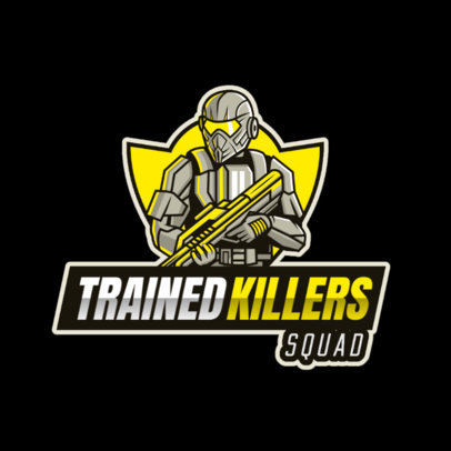 Gaming Logo Template Featuring an Elite Soldier Illustration