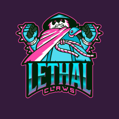 Gaming Logo Template Featuring a Lethal Panda Warrior