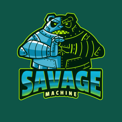 Gaming Logo Template with a Savage Panda Robot 2755v