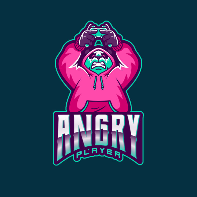 Placeit - Logo Maker Featuring an Angry Panda Illustration for Gaming Teams