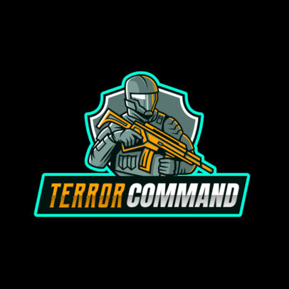 Gaming Logo Maker Featuring a Tactical Shooter Illustration