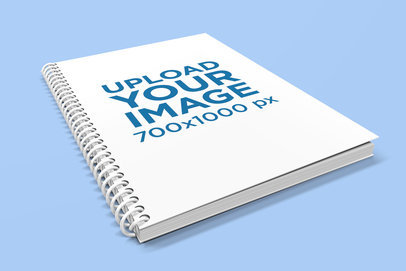 Mockup of a Spiral Notebook Placed on a Flat Surface 1631-el