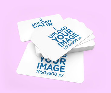 Mockup of a Pile of Customizable Gift Vouchers 1552-el