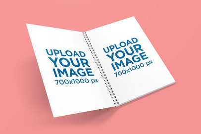 Print Mockup of a Spiral Binding Notebook