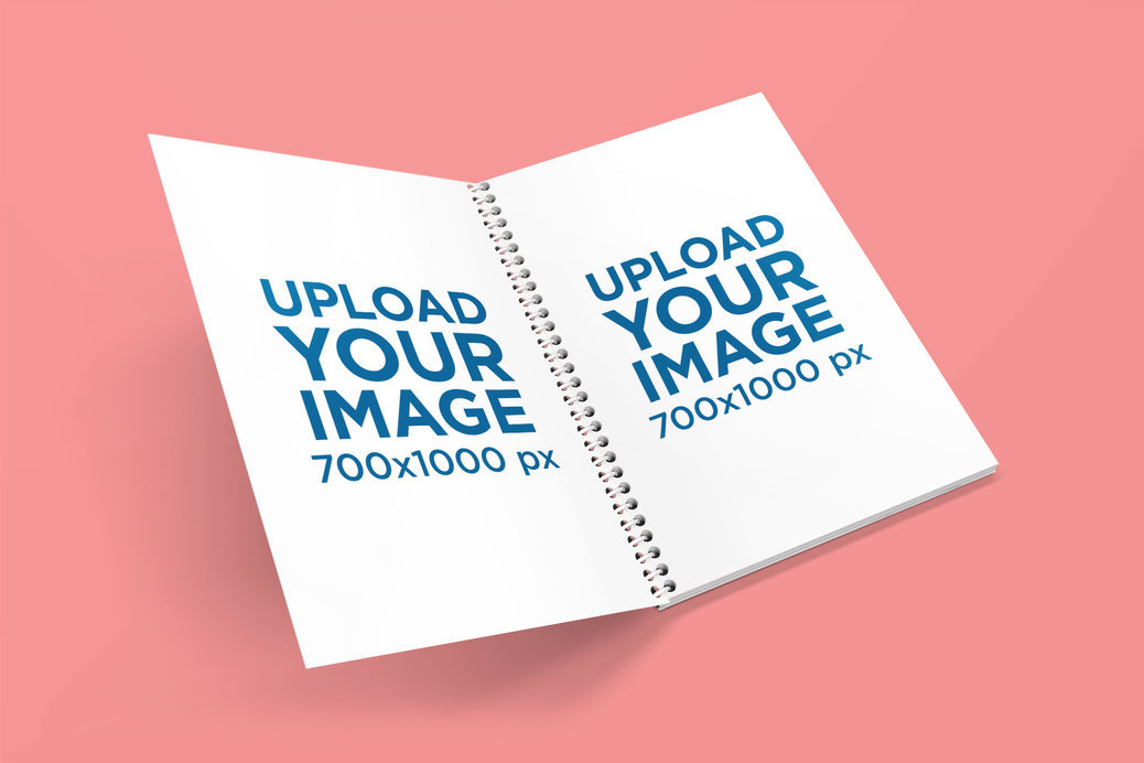 Print Mockup of a Spiral Binding Notebook