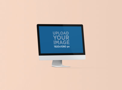 Minimal iMac Mockup with a Colored Backdrop