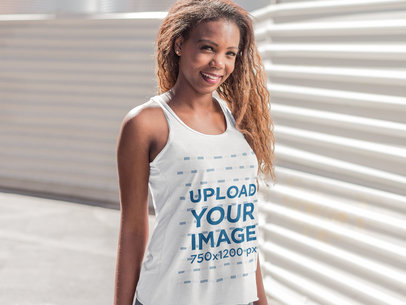 Tank Top Mockup of a Smiling Woman 9620