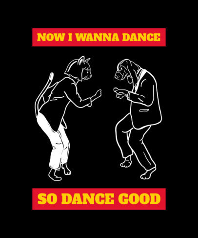 Pets T-Shirt Design Template Inspired by Tarantino Movies 2019d