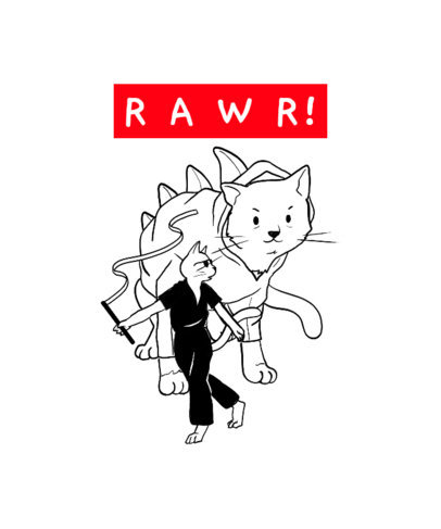 Pets T-Shirt Design Template Two Cats Enacting a Jurassic Park Scene 2019h