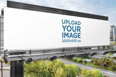 Close-up Mockup of a Billboard Placed over a Freeway 1693-el