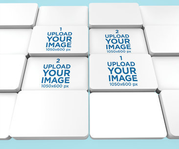Mockup of a Collection of Business Cards Piles