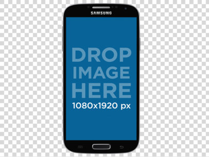 Samsung Galaxy S4 Mockup in Portrait Position Over a Null Background