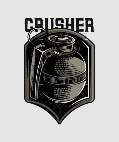 T-Shirt Design Maker with an Illustrated Hand Grenade 27g-el