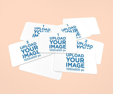 Mockup of a Bunch of Business Cards on a Plain Surface