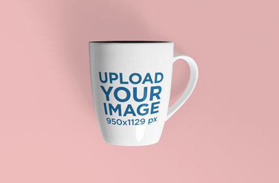  Mockup of an 11 Oz Coffee Mug Placed Against a Plain Color Backdrop