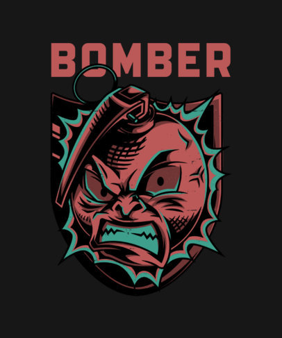 T-Shirt Design Generator with a Furious Grenade-Character 27j-el